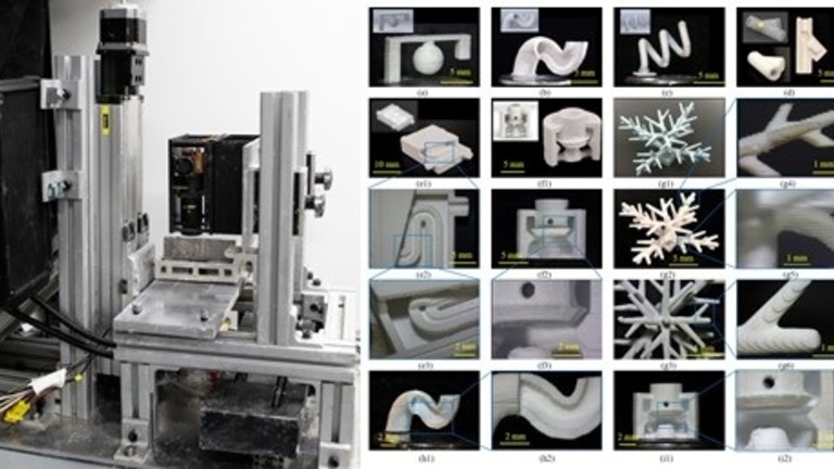 Graphic depiction of support-free ceramic stereolithography
